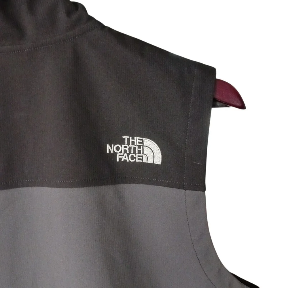 The North Face Mens Ridgevue Golf Softshell Vest Black Grey Full Zip Small